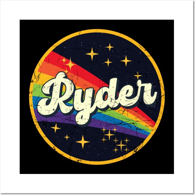 Ryder // Rainbow In Space Vintage Grunge-Style Wall Art by LMW Art